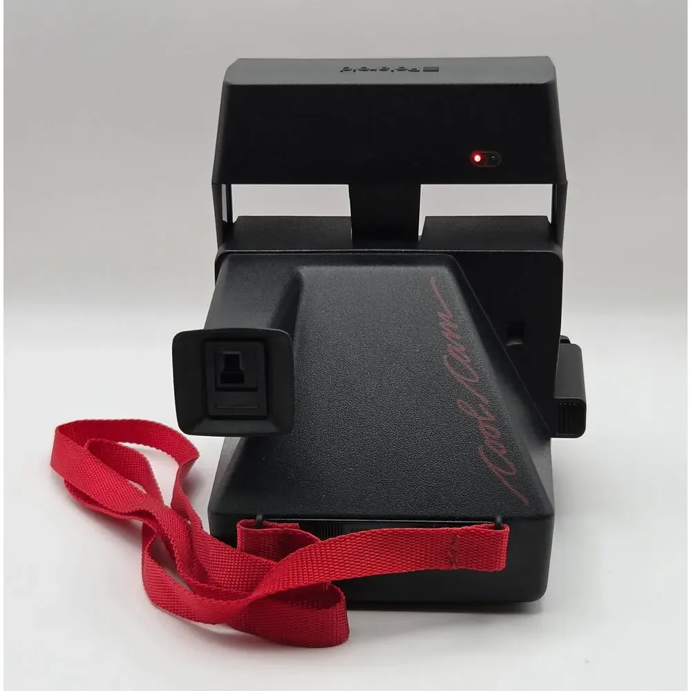 Polaroid Vintage Cool Cam 600 Red And Black Instant Camera With Shoulder Strap